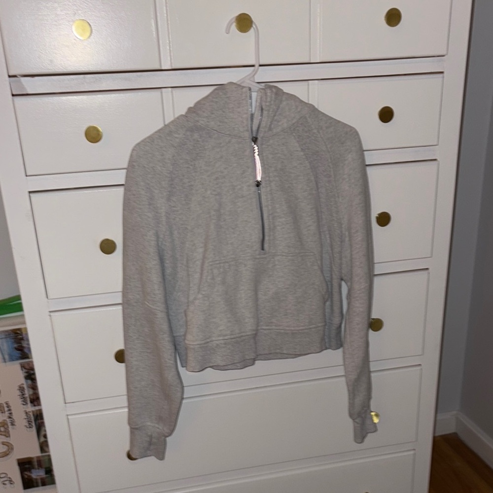 Lululemon Athletica Gray Cropped Zippered Sweatshirt